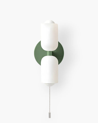 Sansoti | Wandlamp met Dubbele Glazen Kappen voor Slaapkamer en Woonkamer – E27 Wandverlichting