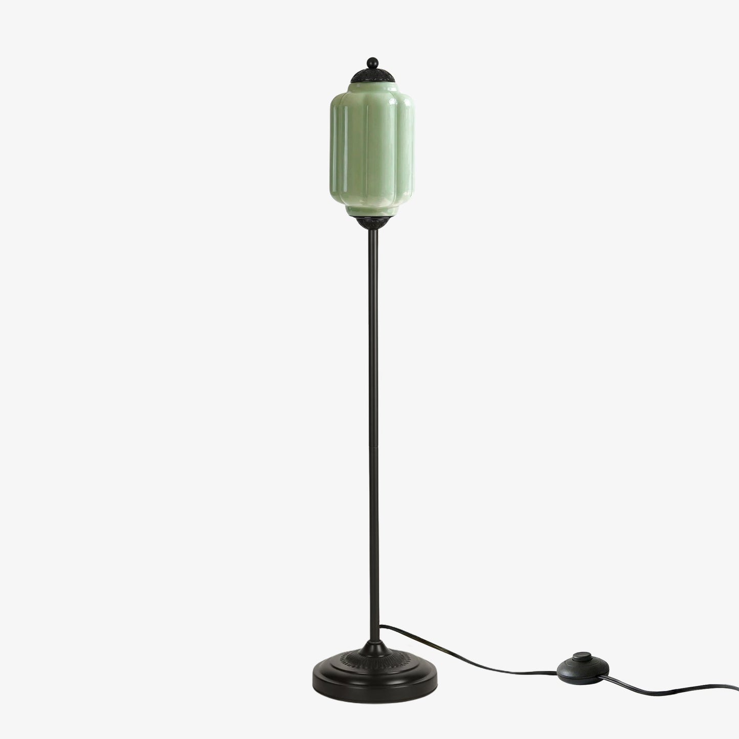 Decoratieve Glazen Pompoen Vloerlamp Retro Organische Stijl Woonkamer Staande Lamp