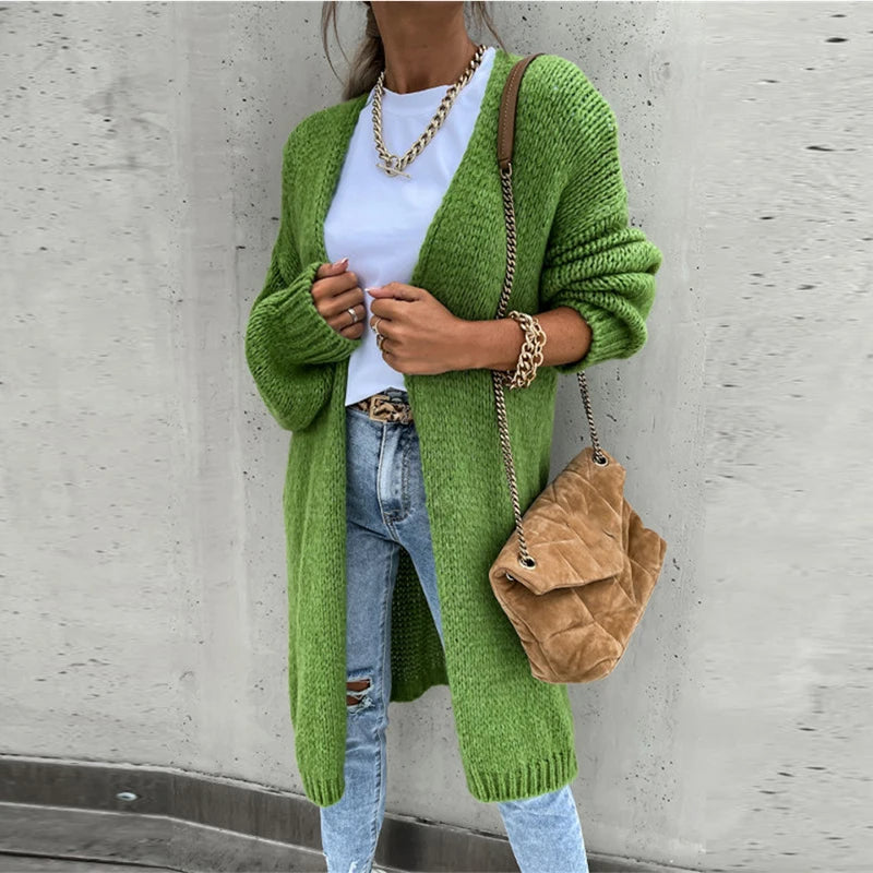 Damesvest Kasjmier Warm Middenlang Herfst Winter