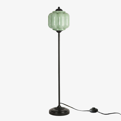 Decoratieve Glazen Pompoen Vloerlamp Retro Organische Stijl Woonkamer Staande Lamp