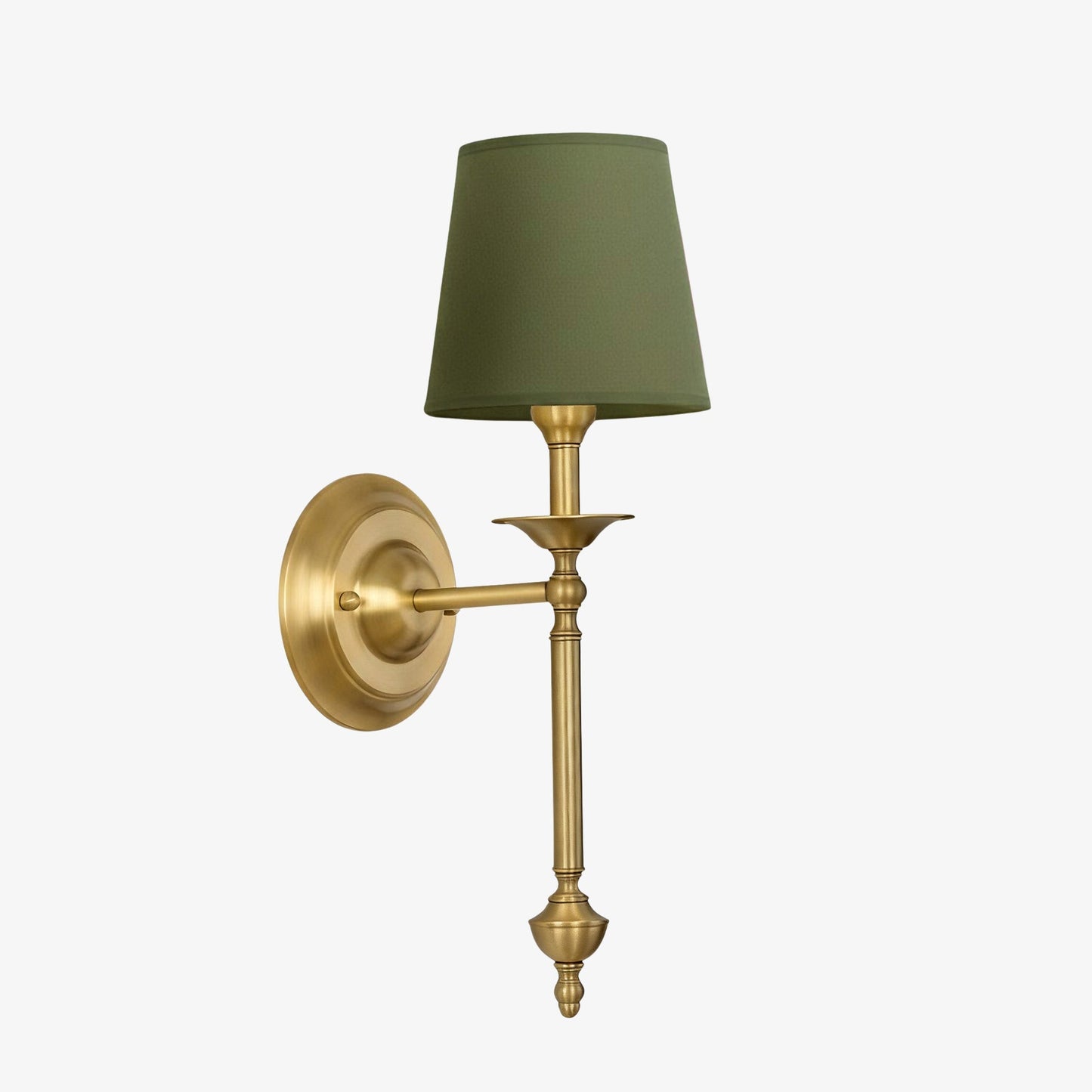Stoffen Wandlamp met Vintage Koperen Afwerking – Sfeervolle Verlichting voor Hal, Slaapkamer en Woonkamer