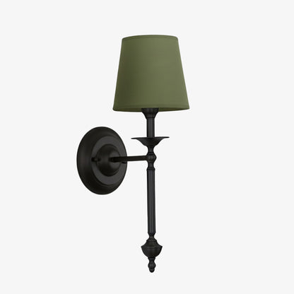 Stoffen Wandlamp met Vintage Koperen Afwerking – Sfeervolle Verlichting voor Hal, Slaapkamer en Woonkamer
