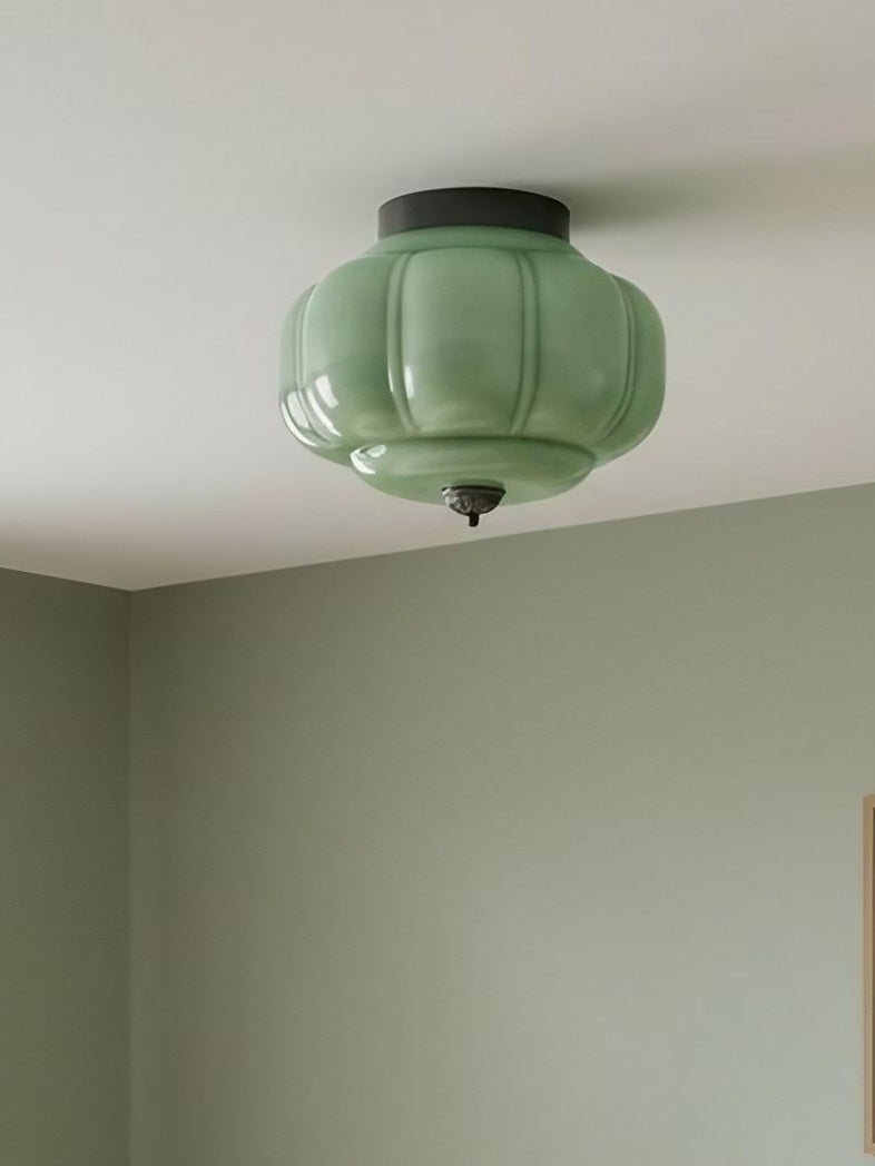 Retro Plafondlamp met Melkglazen Kap – Verfijnde Semi-Flush Mount Verlichting voor Moderne Interieurs
