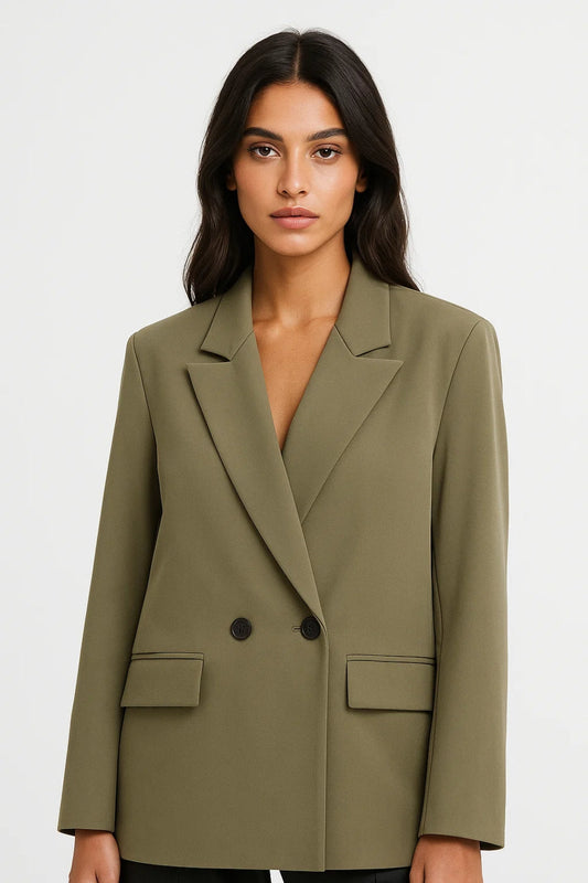 Dames Blazer Oversized met Dubbele Knopen Klassieke Stijl - StudioMarella