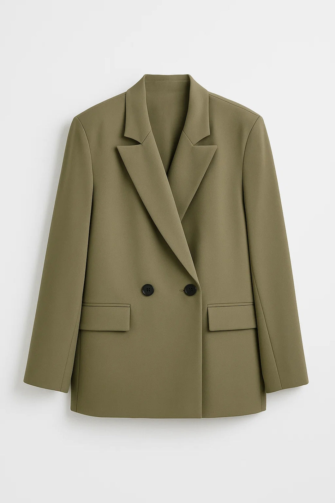 Dames Blazer Oversized met Dubbele Knopen Klassieke Stijl