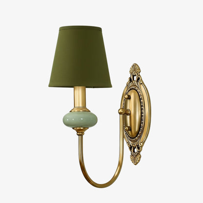 Keramische wandlamp met stoffen kap - 1 of 2 lichtpunten - E27 - diverse kleuren & stijlen