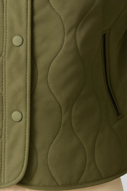 Dames Tussenjas Gewatteerd Cropped Zonder Kraag Casual