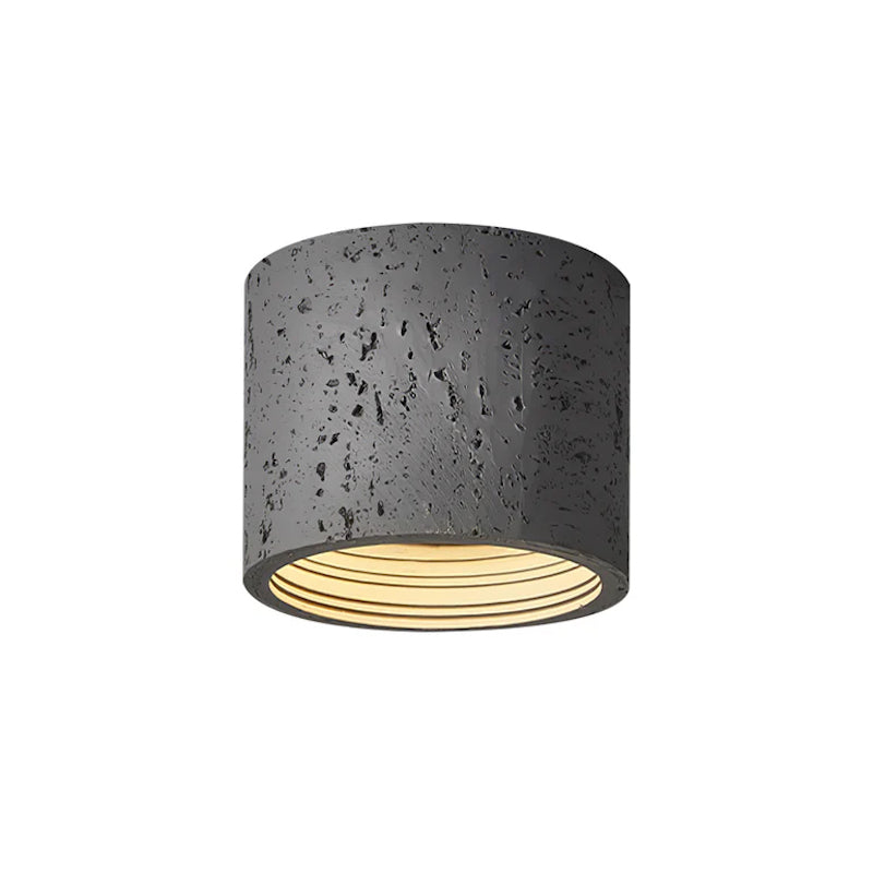 Cilindrische plafondlamp van travertijn – LED verlichting voor moderne interieurs
