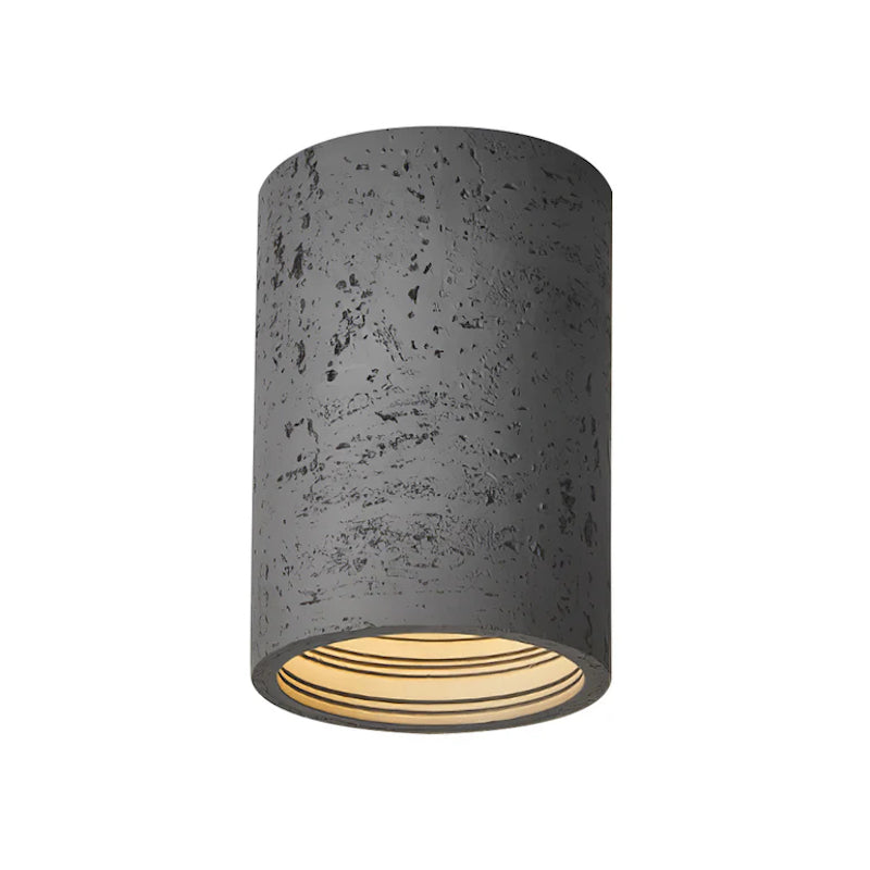 Cilindrische plafondlamp van travertijn – LED verlichting voor moderne interieurs