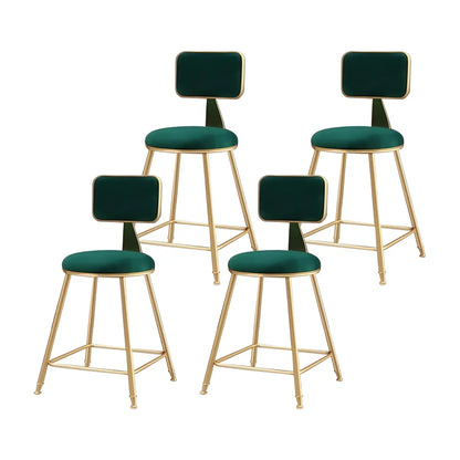 Luxe Velvet Barkruk met Rugleuning en Goudkleurig Metalen Onderstel – Moderne Glam Barstoel voor Keukeneiland en Thuisbar