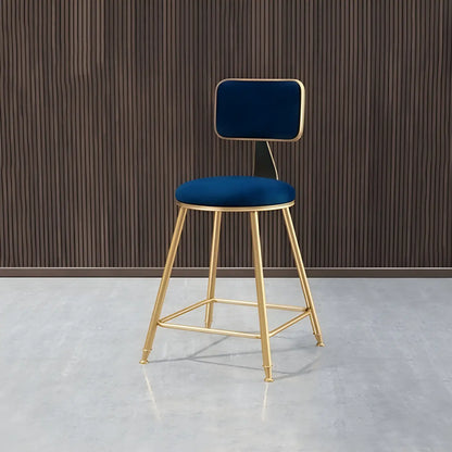 Luxe Velvet Barkruk met Rugleuning en Goudkleurig Metalen Onderstel – Moderne Glam Barstoel voor Keukeneiland en Thuisbar