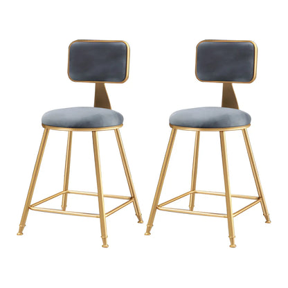 Luxe Velvet Barkruk met Rugleuning en Goudkleurig Metalen Onderstel – Moderne Glam Barstoel voor Keukeneiland en Thuisbar
