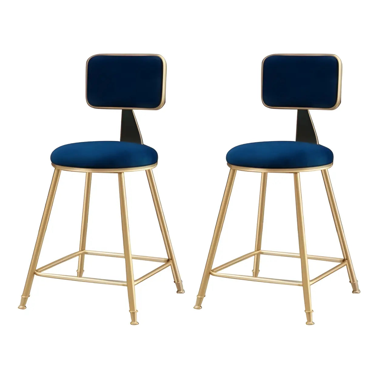Luxe Velvet Barkruk met Rugleuning en Goudkleurig Metalen Onderstel – Moderne Glam Barstoel voor Keukeneiland en Thuisbar