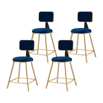 Luxe Velvet Barkruk met Rugleuning en Goudkleurig Metalen Onderstel – Moderne Glam Barstoel voor Keukeneiland en Thuisbar