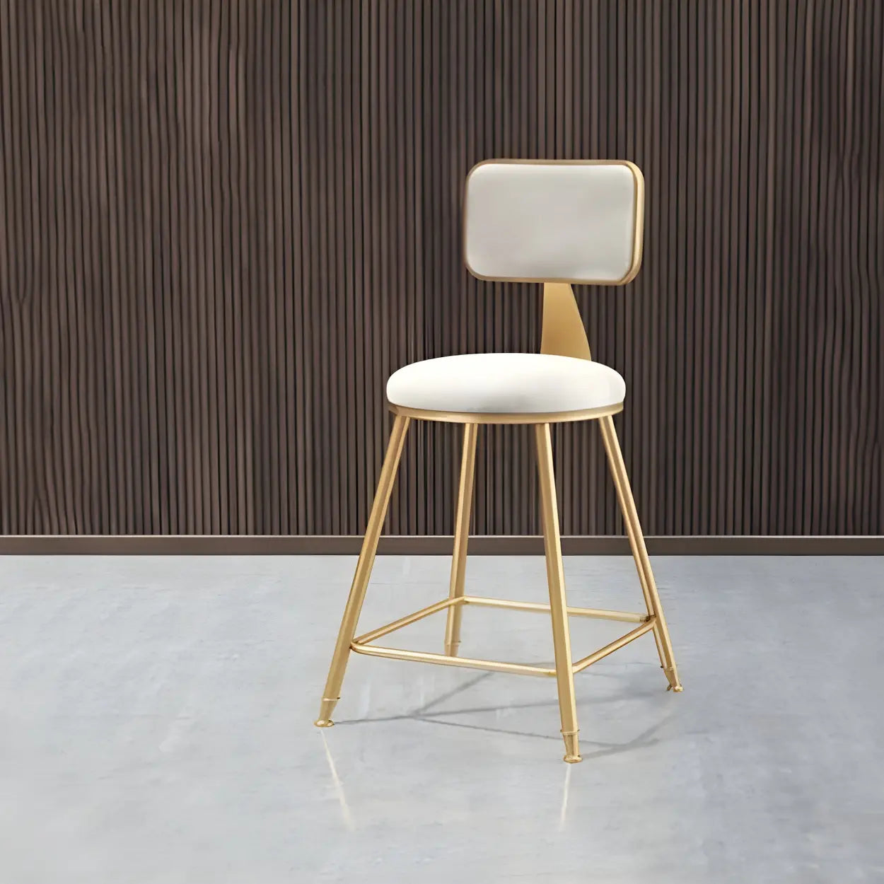 Luxe Velvet Barkruk met Rugleuning en Goudkleurig Metalen Onderstel – Moderne Glam Barstoel voor Keukeneiland en Thuisbar