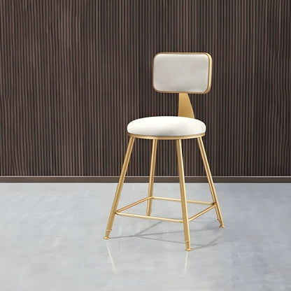 Luxe Velvet Barkruk met Rugleuning en Goudkleurig Metalen Onderstel – Moderne Glam Barstoel voor Keukeneiland en Thuisbar