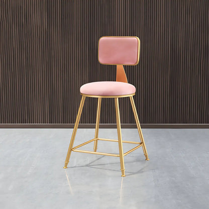 Luxe Velvet Barkruk met Rugleuning en Goudkleurig Metalen Onderstel – Moderne Glam Barstoel voor Keukeneiland en Thuisbar
