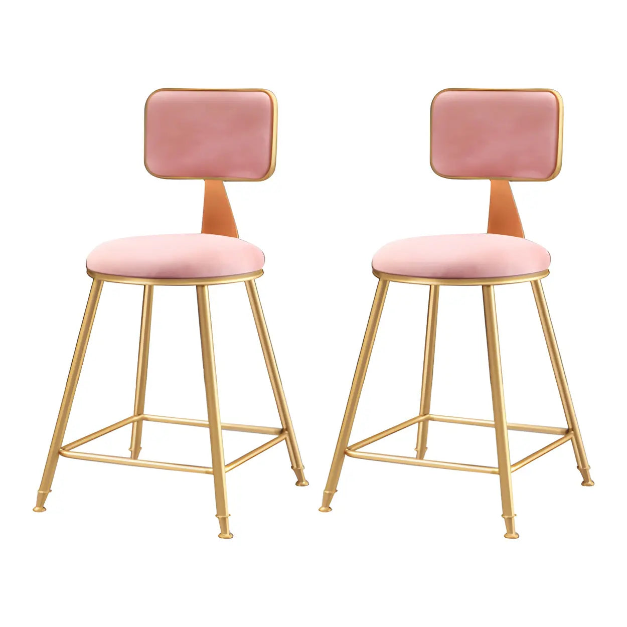 Luxe Velvet Barkruk met Rugleuning en Goudkleurig Metalen Onderstel – Moderne Glam Barstoel voor Keukeneiland en Thuisbar