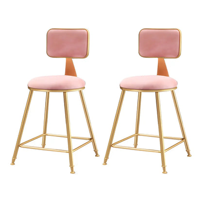 Luxe Velvet Barkruk met Rugleuning en Goudkleurig Metalen Onderstel – Moderne Glam Barstoel voor Keukeneiland en Thuisbar
