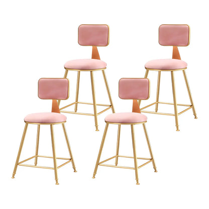 Luxe Velvet Barkruk met Rugleuning en Goudkleurig Metalen Onderstel – Moderne Glam Barstoel voor Keukeneiland en Thuisbar