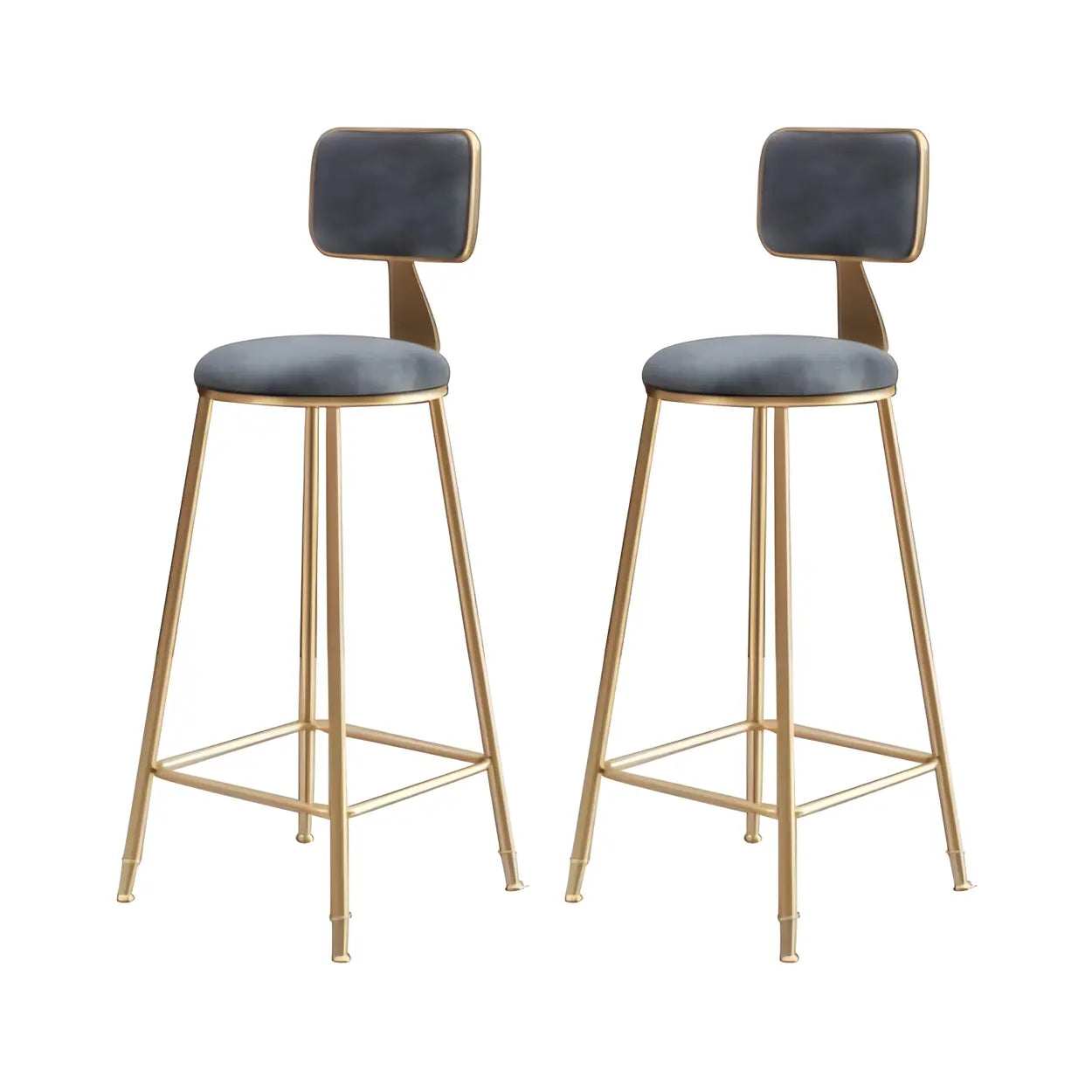Luxe Velvet Barkruk met Rugleuning en Goudkleurig Metalen Onderstel – Moderne Glam Barstoel voor Keukeneiland en Thuisbar