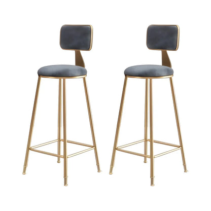 Luxe Velvet Barkruk met Rugleuning en Goudkleurig Metalen Onderstel – Moderne Glam Barstoel voor Keukeneiland en Thuisbar