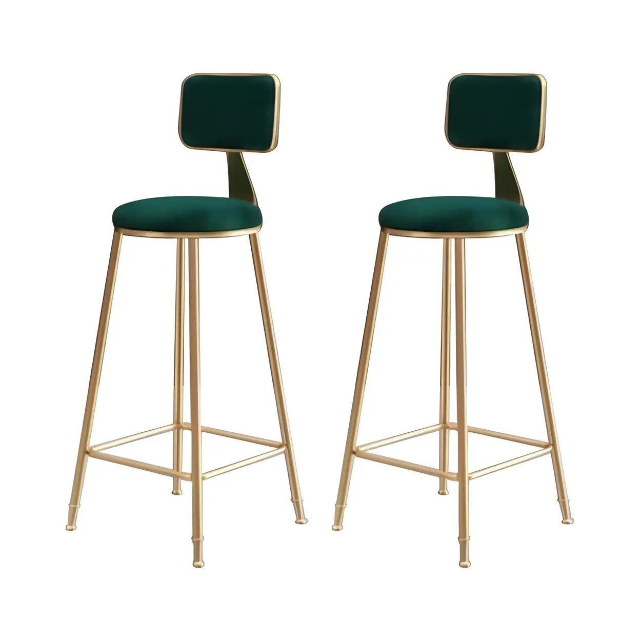 Luxe Velvet Barkruk met Rugleuning en Goudkleurig Metalen Onderstel – Moderne Glam Barstoel voor Keukeneiland en Thuisbar