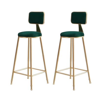 Luxe Velvet Barkruk met Rugleuning en Goudkleurig Metalen Onderstel – Moderne Glam Barstoel voor Keukeneiland en Thuisbar