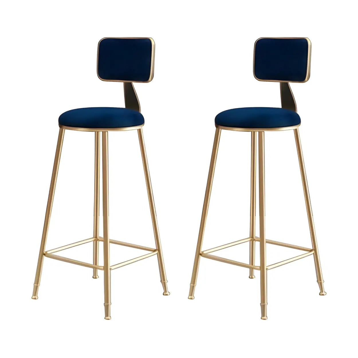 Luxe Velvet Barkruk met Rugleuning en Goudkleurig Metalen Onderstel – Moderne Glam Barstoel voor Keukeneiland en Thuisbar