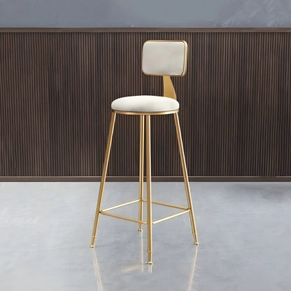 Luxe Velvet Barkruk met Rugleuning en Goudkleurig Metalen Onderstel – Moderne Glam Barstoel voor Keukeneiland en Thuisbar