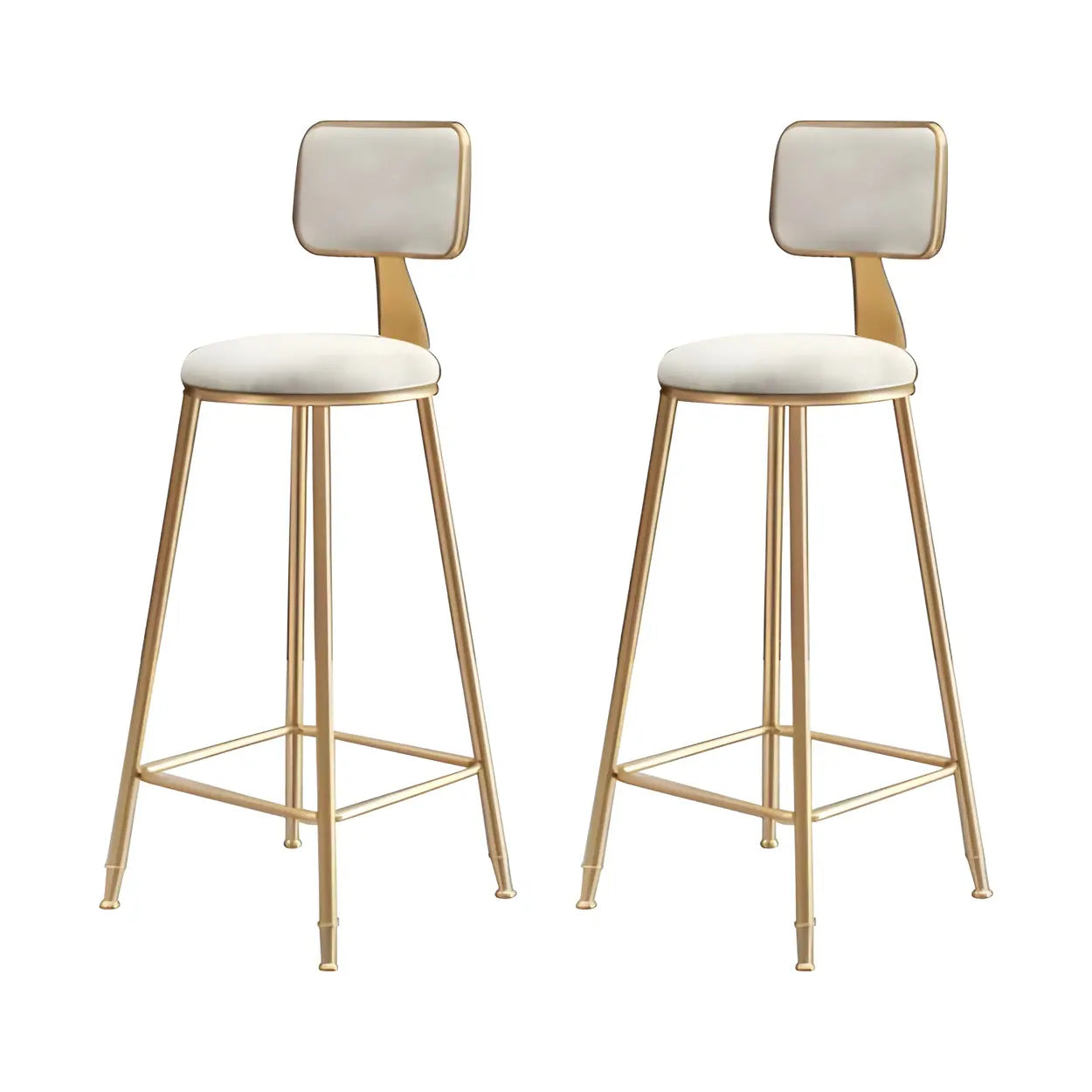 Luxe Velvet Barkruk met Rugleuning en Goudkleurig Metalen Onderstel – Moderne Glam Barstoel voor Keukeneiland en Thuisbar