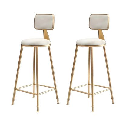 Luxe Velvet Barkruk met Rugleuning en Goudkleurig Metalen Onderstel – Moderne Glam Barstoel voor Keukeneiland en Thuisbar