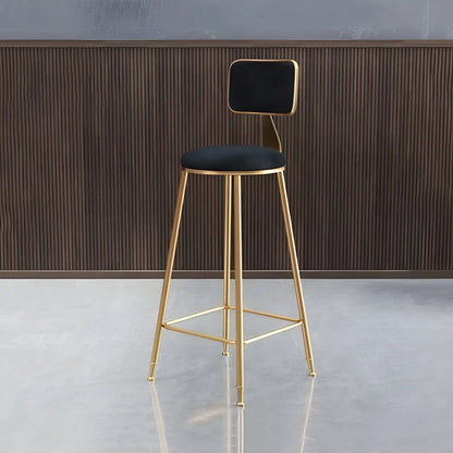 Luxe Velvet Barkruk met Rugleuning en Goudkleurig Metalen Onderstel – Moderne Glam Barstoel voor Keukeneiland en Thuisbar