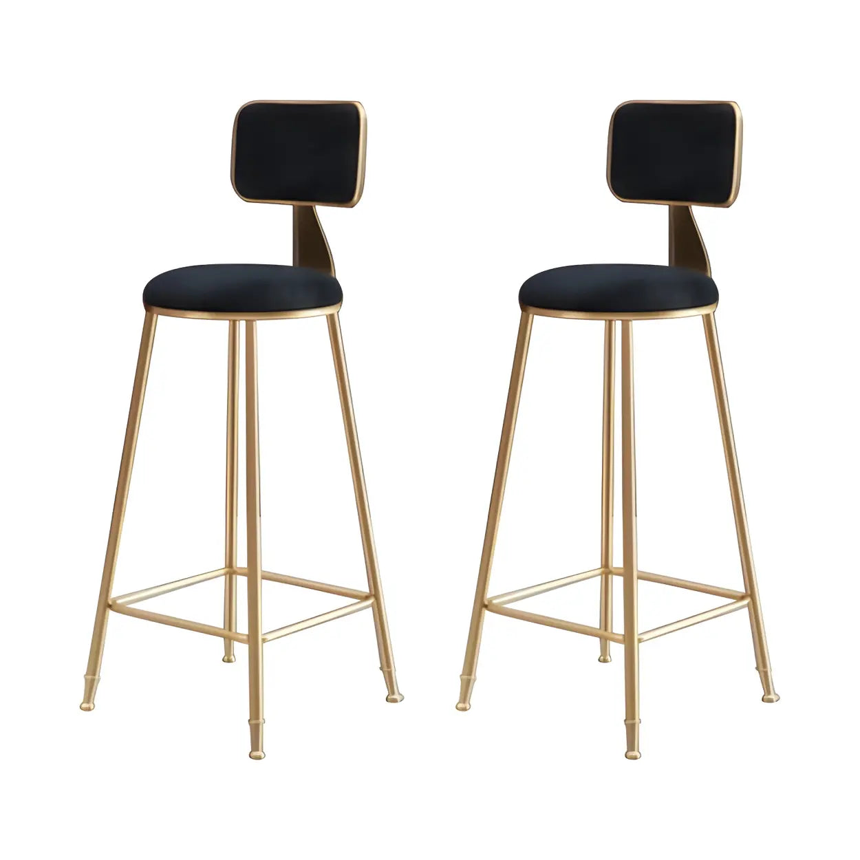 Luxe Velvet Barkruk met Rugleuning en Goudkleurig Metalen Onderstel – Moderne Glam Barstoel voor Keukeneiland en Thuisbar
