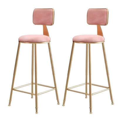 Luxe Velvet Barkruk met Rugleuning en Goudkleurig Metalen Onderstel – Moderne Glam Barstoel voor Keukeneiland en Thuisbar