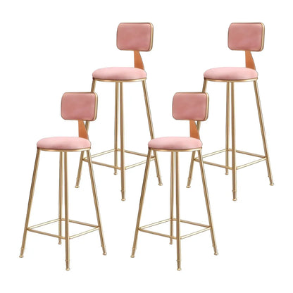 Luxe Velvet Barkruk met Rugleuning en Goudkleurig Metalen Onderstel – Moderne Glam Barstoel voor Keukeneiland en Thuisbar