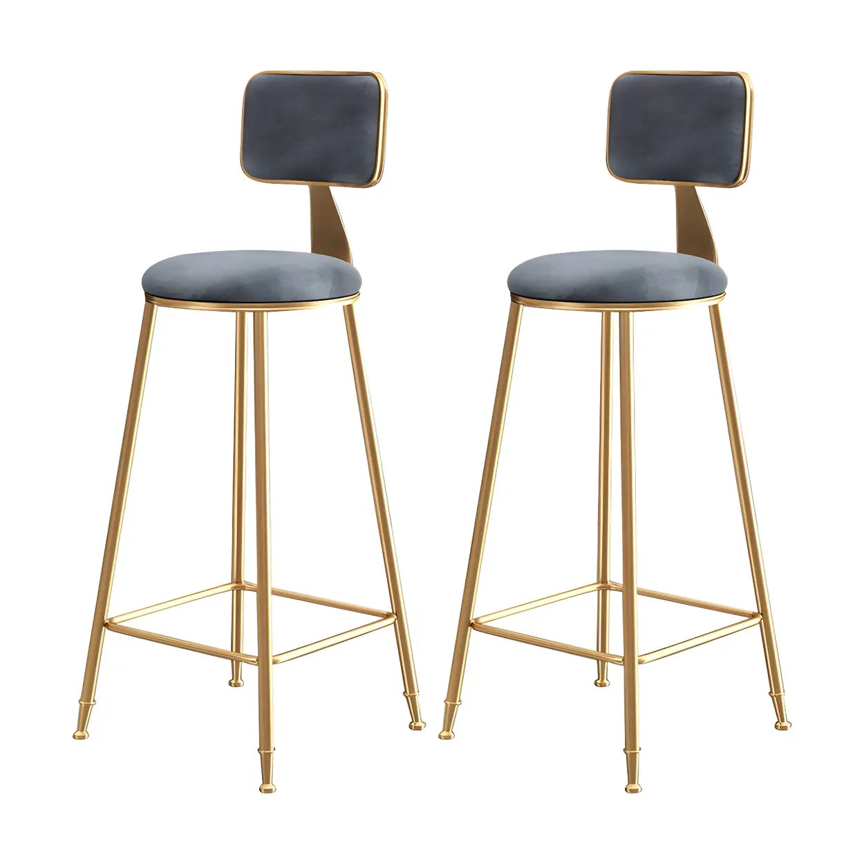 Luxe Velvet Barkruk met Rugleuning en Goudkleurig Metalen Onderstel – Moderne Glam Barstoel voor Keukeneiland en Thuisbar