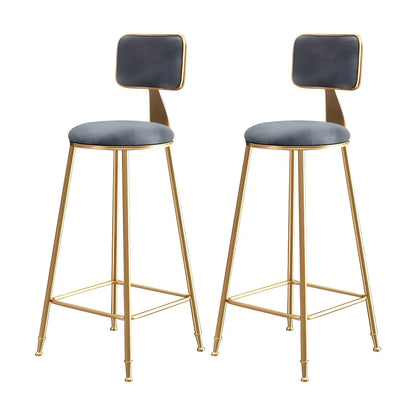 Luxe Velvet Barkruk met Rugleuning en Goudkleurig Metalen Onderstel – Moderne Glam Barstoel voor Keukeneiland en Thuisbar