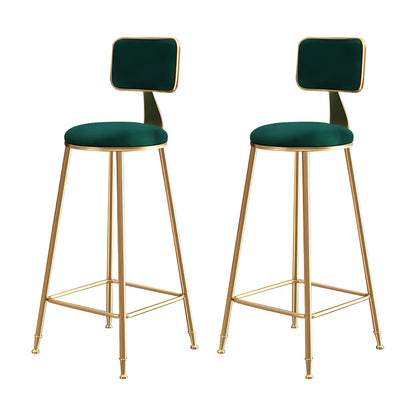 Luxe Velvet Barkruk met Rugleuning en Goudkleurig Metalen Onderstel – Moderne Glam Barstoel voor Keukeneiland en Thuisbar