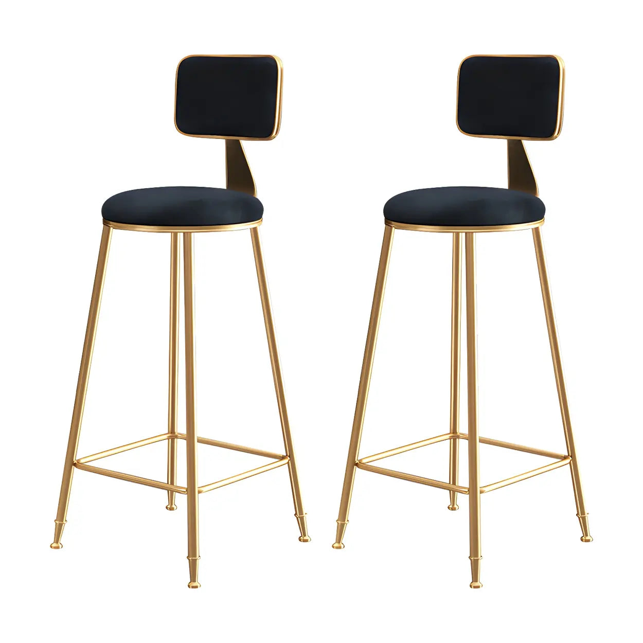 Luxe Velvet Barkruk met Rugleuning en Goudkleurig Metalen Onderstel – Moderne Glam Barstoel voor Keukeneiland en Thuisbar