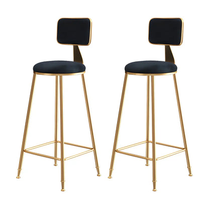 Luxe Velvet Barkruk met Rugleuning en Goudkleurig Metalen Onderstel – Moderne Glam Barstoel voor Keukeneiland en Thuisbar