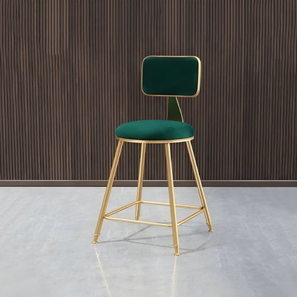Luxe Velvet Barkruk met Rugleuning en Goudkleurig Metalen Onderstel – Moderne Glam Barstoel voor Keukeneiland en Thuisbar