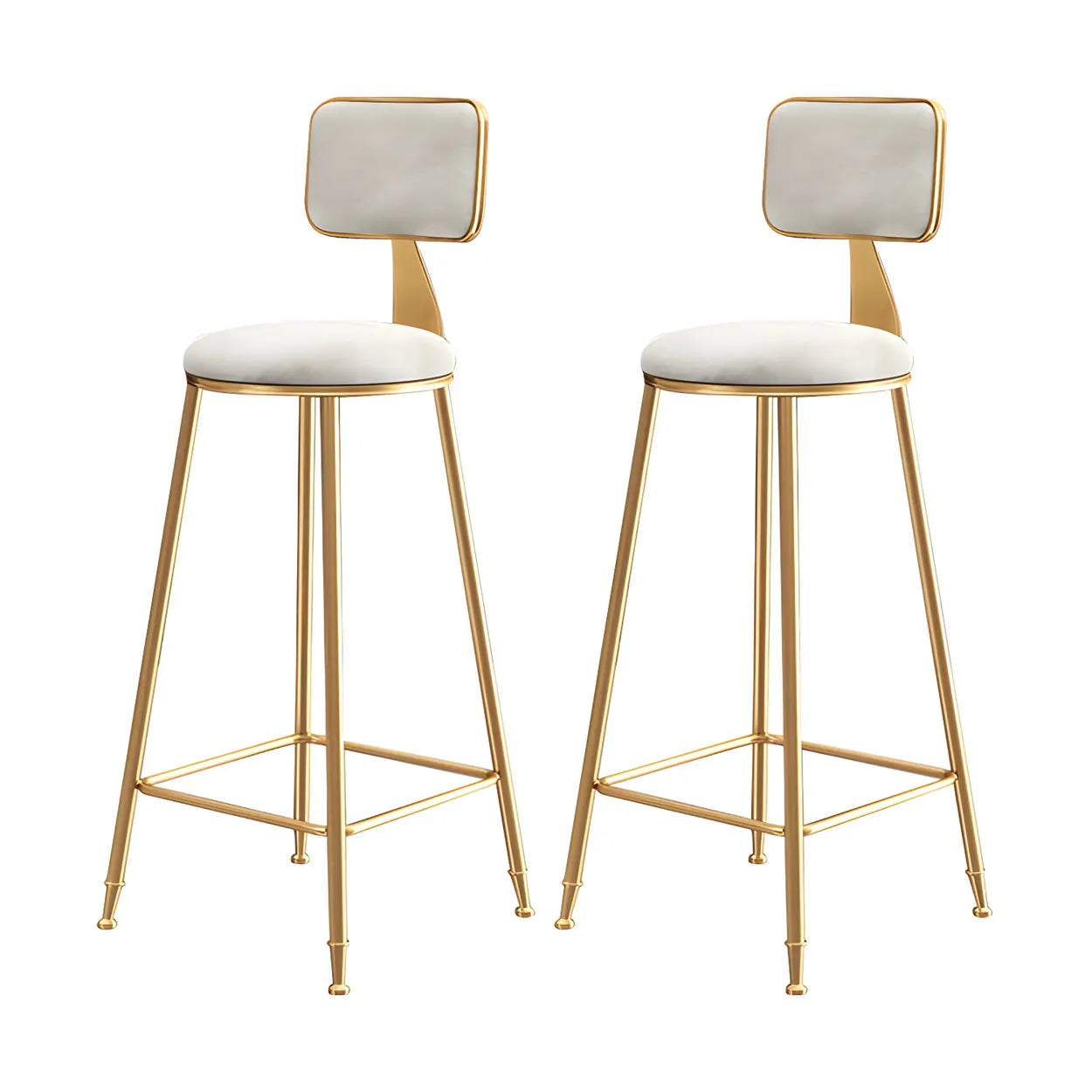 Luxe Velvet Barkruk met Rugleuning en Goudkleurig Metalen Onderstel – Moderne Glam Barstoel voor Keukeneiland en Thuisbar