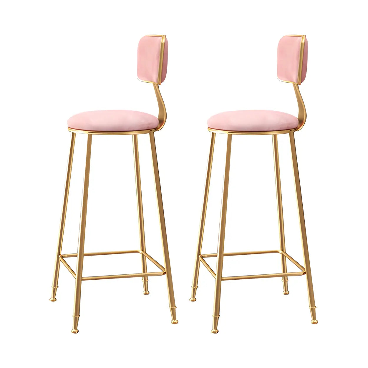 Luxe Velvet Barkruk met Rugleuning en Goudkleurig Metalen Onderstel – Moderne Glam Barstoel voor Keukeneiland en Thuisbar