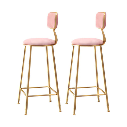 Luxe Velvet Barkruk met Rugleuning en Goudkleurig Metalen Onderstel – Moderne Glam Barstoel voor Keukeneiland en Thuisbar
