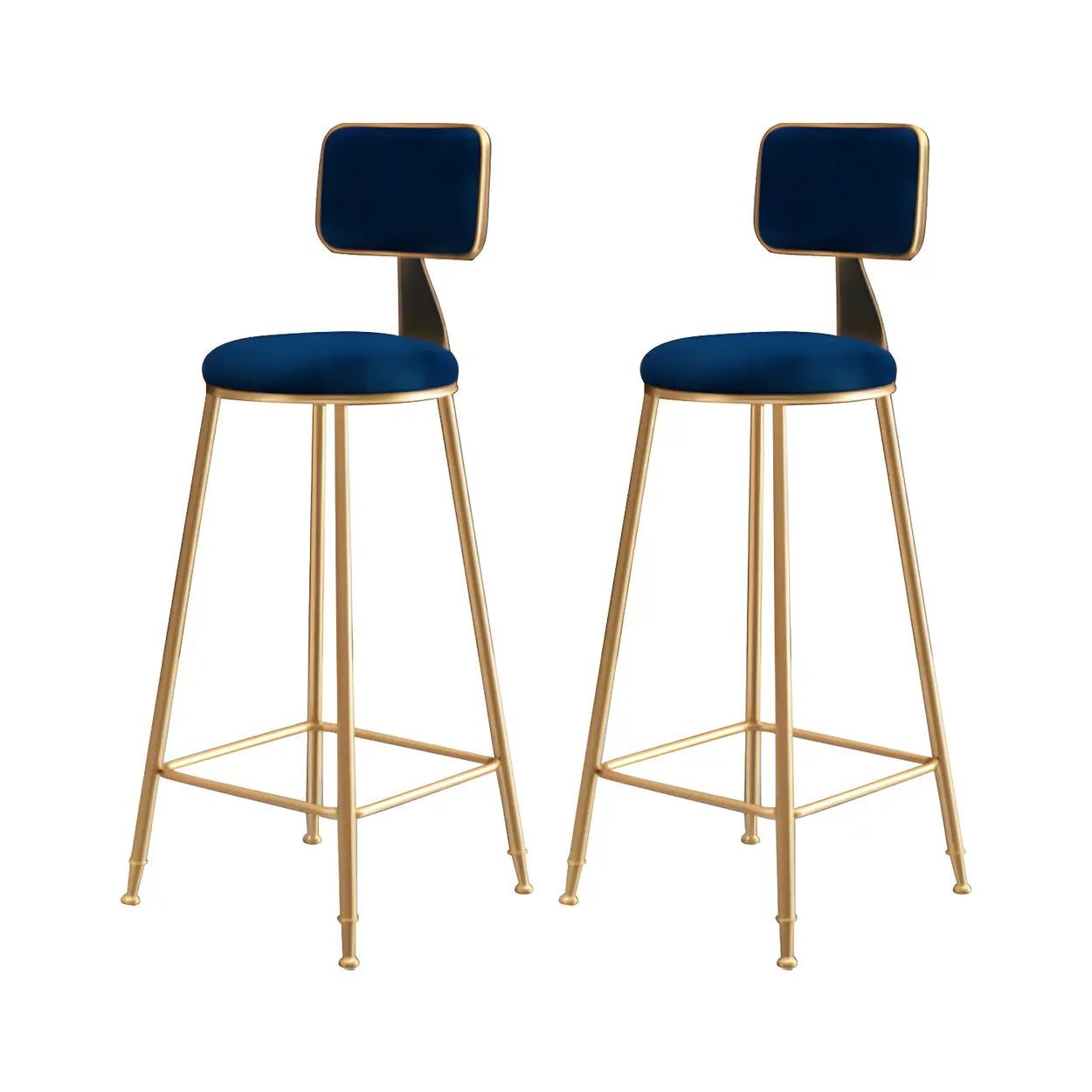 Luxe Velvet Barkruk met Rugleuning en Goudkleurig Metalen Onderstel – Moderne Glam Barstoel voor Keukeneiland en Thuisbar
