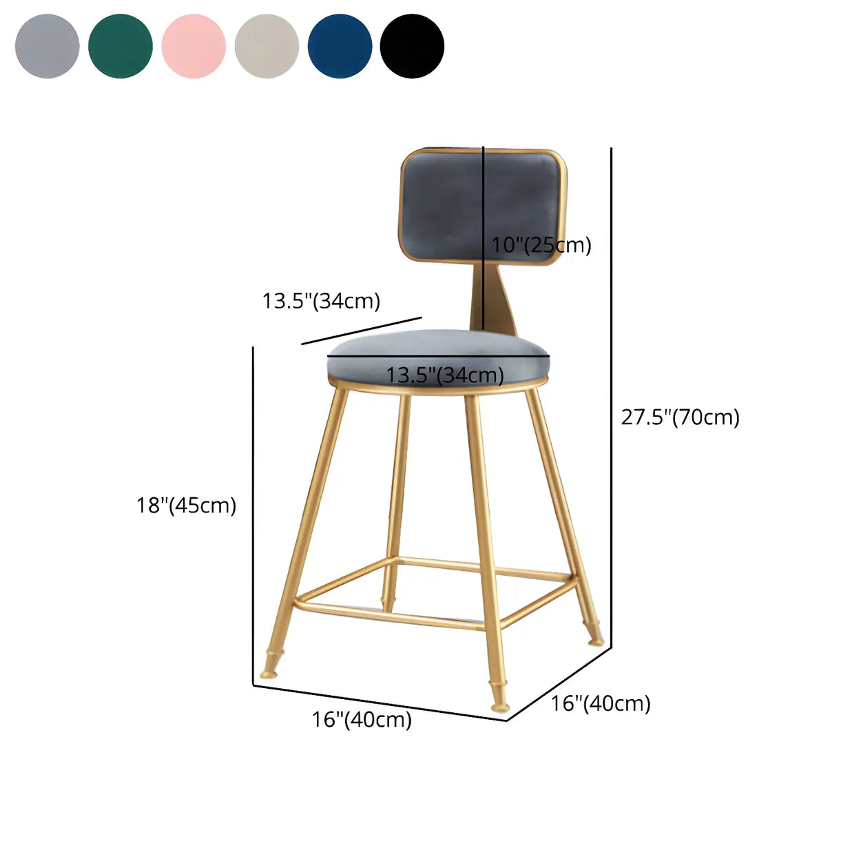 Luxe Velvet Barkruk met Rugleuning en Goudkleurig Metalen Onderstel – Moderne Glam Barstoel voor Keukeneiland en Thuisbar