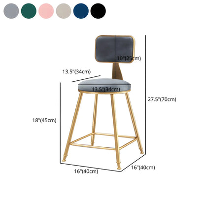 Luxe Velvet Barkruk met Rugleuning en Goudkleurig Metalen Onderstel – Moderne Glam Barstoel voor Keukeneiland en Thuisbar