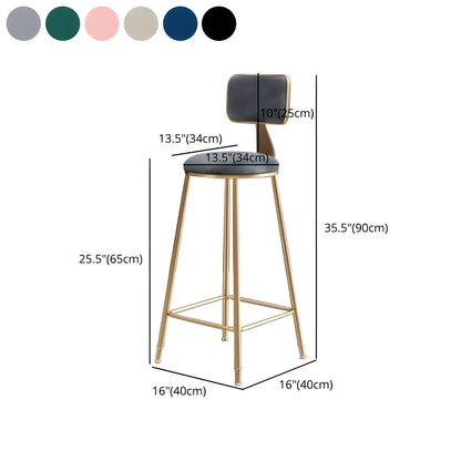 Luxe Velvet Barkruk met Rugleuning en Goudkleurig Metalen Onderstel – Moderne Glam Barstoel voor Keukeneiland en Thuisbar