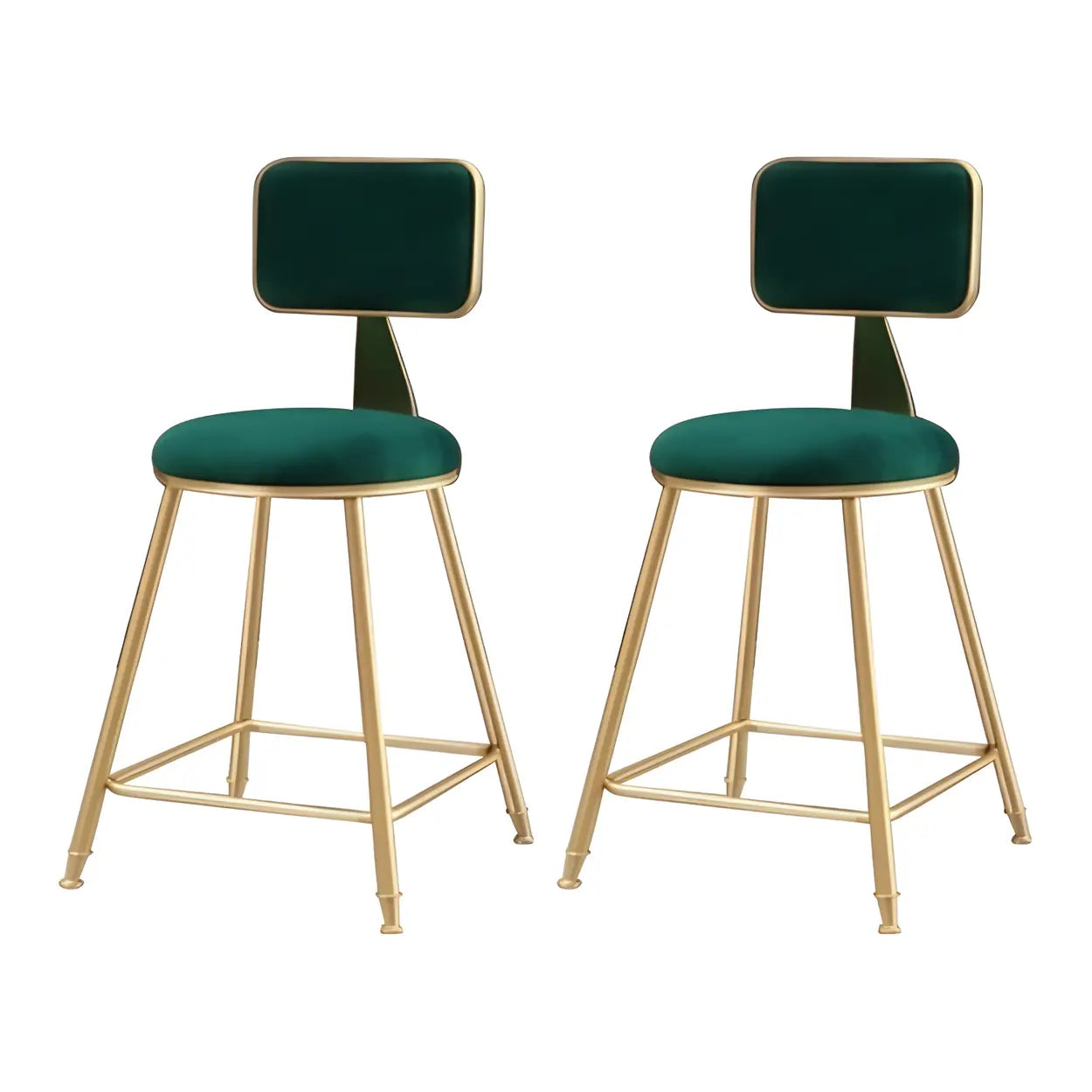 Luxe Velvet Barkruk met Rugleuning en Goudkleurig Metalen Onderstel – Moderne Glam Barstoel voor Keukeneiland en Thuisbar